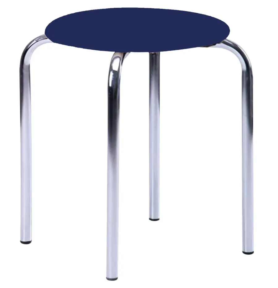 TESA stolička čalouněná, chrom, koženka tmavě modrá